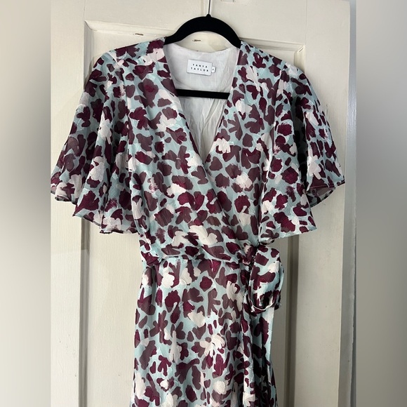 Tanya Taylor Blair Chiffon Wrap Maxi Midi Dress 8 - Picture 5 of 10